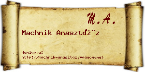 Machnik Anasztáz névjegykártya